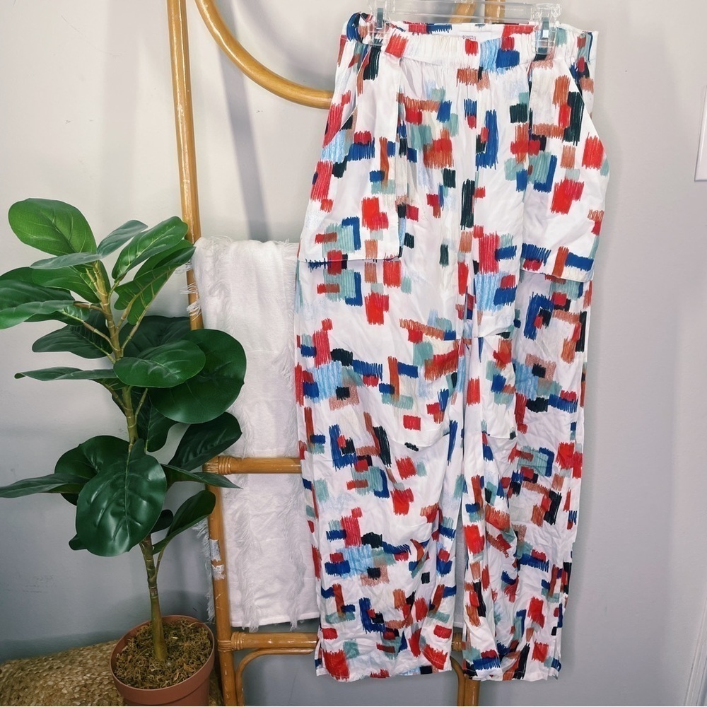 Rosetta Getty White Abstract Printed Pants sz 6